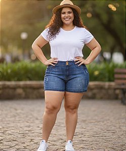 Kit 2 Shorts Jeans Com Stretch Feminino Pequenos Defeitos 44 ao 70