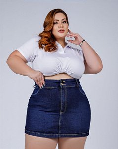Short Saia Jeans Stretch Basico Plus Size do 44 ao 70 3341