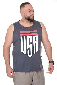 Camiseta Regata USA Chumbo Plus Size XP ao  G5