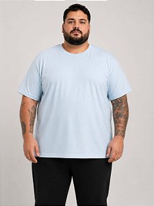 Camiseta Básica Azul Claro Masculina Plus Size XP Ao G5