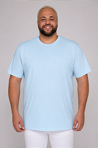 Camiseta Básica Azul Bebê Masculina Plus Size XP Ao G5