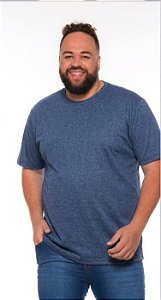 Camiseta Básica Azul Mescla Masculina Plus Size XP Ao G5