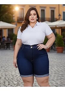 Bermuda Feminina Jeans Stretch Lavagem Escura 3441