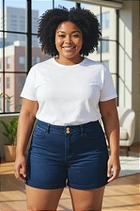 Bermuda Feminina Jeans Stretch Lavagem Escura 3441