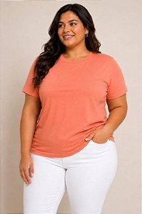Camiseta Básica Feminina Salmão Plus size do XP ao G5