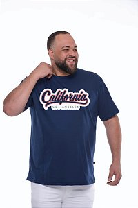 Camiseta Estampada California Azul Marinho Plus Size XP ao  G5