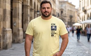 Camiseta Estampada Alpine European Amarela Plus Size XP ao G5
