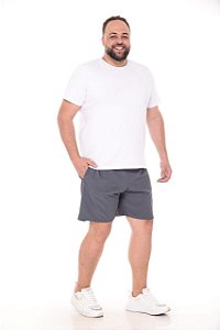 Bermuda Maculina Tactel Elastano Plus size Chumbo