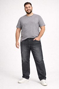 Calça Reforçada Jeans Grosso Stretch Black c/ Used Plus Size Masculina 46 ao 76 2293