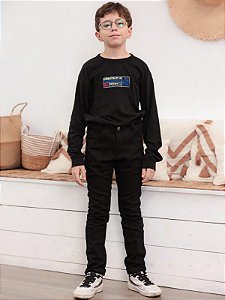 Calça Preta c Elastano e Regulador Interno Infanto/Juvenil 8 ao 16 1550