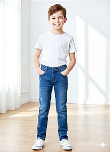 Calça Jeans Stretch Puído Masculina Juvenil 10 ao 16 1672c