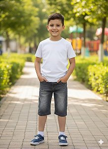 Bermuda Jeans Infanto Juvenil com Regulador Do 10 Ao 16 1684