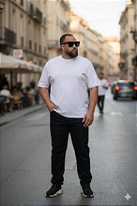 Calça Jeans Preta c/ Stretch Masculina Plus Size 50 ao 80 1456