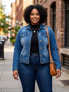 Jaqueta Jeans Feminina Jeans Stretch Clear Plus Size do XP ao G6 3473