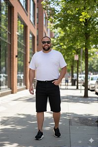 Bermuda Masculina Jeans Black Stretch Plus Size Do 50 ao 80 2010