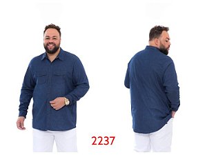Camisa Jeans Masculina ML Pequenos Defeitos Plus Size Xp ao G5