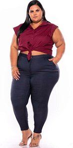 Calça Bengaline Azul Bastante Elastano 44 ao 60 3233