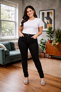 Calça Feminina Skinny Jeans strech Preta Básica Do 34 ao 44 2001