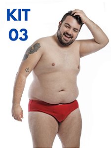 Kit Cueca Slip Plus Size de Algodão  - Nawes N21