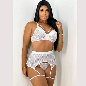 Conjunto Trio Sexy Arrastão #desconto