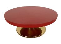 Bailarina em MDF vermelho com Pedestal Dourado