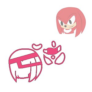 Cortador Sonic 5cm - Personagem Knuckles
