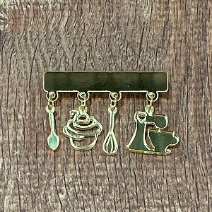 Broche Varal Confeitaria - Acrílico Gold
