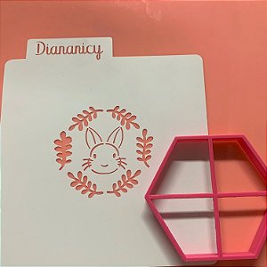 Estêncil Diananicy Nº 113 - Cortador e Stencil Coelho Feliz