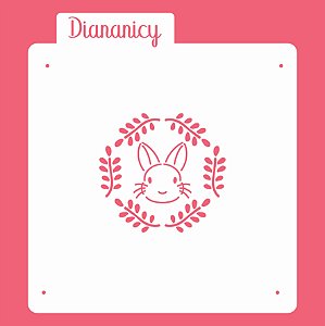 Estêncil Diananicy Nº 101 - Stencil Coelho Feliz