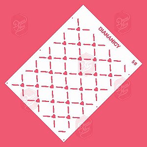 Estêncil Diananicy Nº 58 - Stencil Rede Coração