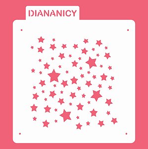 Estêncil Diananicy Nº 84 - Stencil Estrelas