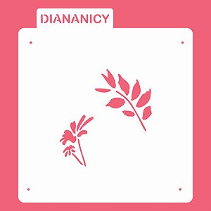 Estêncil Diananicy Nº 92 - Stencil Folhas