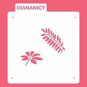 Estêncil Diananicy Nº 91 - Stencil Folhas