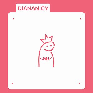 Estêncil Diananicy Nº 81 - Stencil Flork Meme - Com Coroa Bento