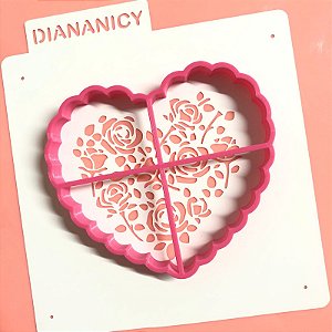 Estêncil Diananicy Nº 115 - Cortador e Stencil Coração