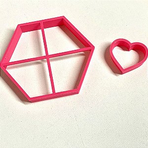 Cortador Hexágono com Coração