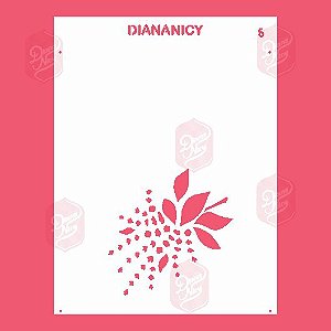 Estêncil Diananicy Nº 05 - Stencil Flor Única
