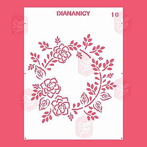 Estêncil Diananicy Nº 10 - Stencil Arco Floral