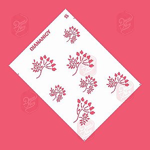 Estêncil Diananicy Nº 15 - Stencil Ramos e Flores