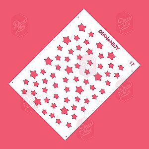 Estêncil Diananicy Nº 17 - Stencil Textura Estrelas