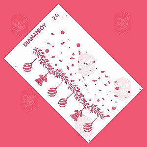 Estêncil Diananicy Nº 20 - Stencil Ventos e Ramo de Natal