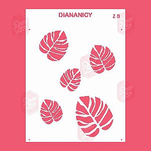 Estêncil Diananicy Nº 28 - Stencil Folhas de Adão
