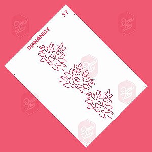 Estêncil Diananicy Nº 37 - Stencil Flores