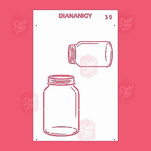 Estêncil Diananicy Nº 39 - Stencil Potes
