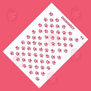 Estêncil Diananicy Nº 49 - Stencil Patas Cachorros