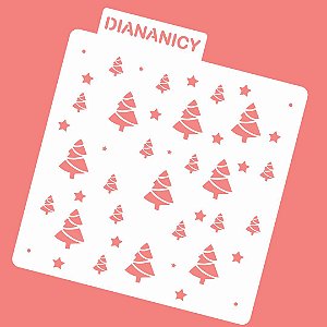 Estêncil Diananicy Nº 108 - Stencil Árvore de Natal