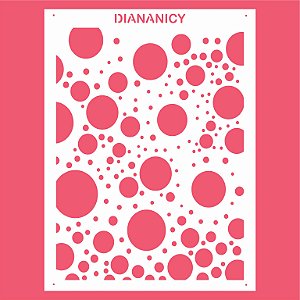 Estêncil Diananicy Nº 139 - Stencil Textura Bolas