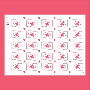 Estêncil Diananicy Nº 131 - Stencil Bandeira Brasil