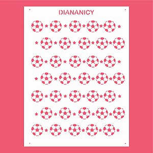 Estêncil Diananicy Nº 129 - Stencil Bola e Estrela