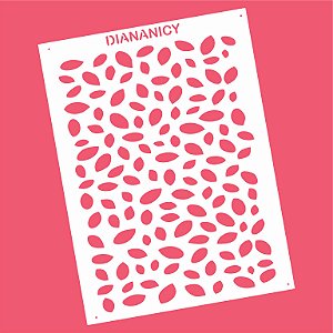 Estêncil Diananicy Nº 78 - Stencil Folhas ao Vento
